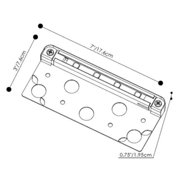 Pro-Trade LL1 Ledge Light 7" Gray Finish Stainless Steel Mounting Plate w/ 1.25W 2700K LED (PT-LL1-GY-LED)