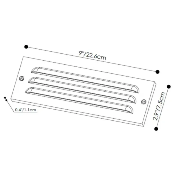 Pro-Trade SL2 9" Surface Mounted Step Light Antique Brass Faceplate Integrated 4W 2700K LED (PT-SL2-BS-LED)