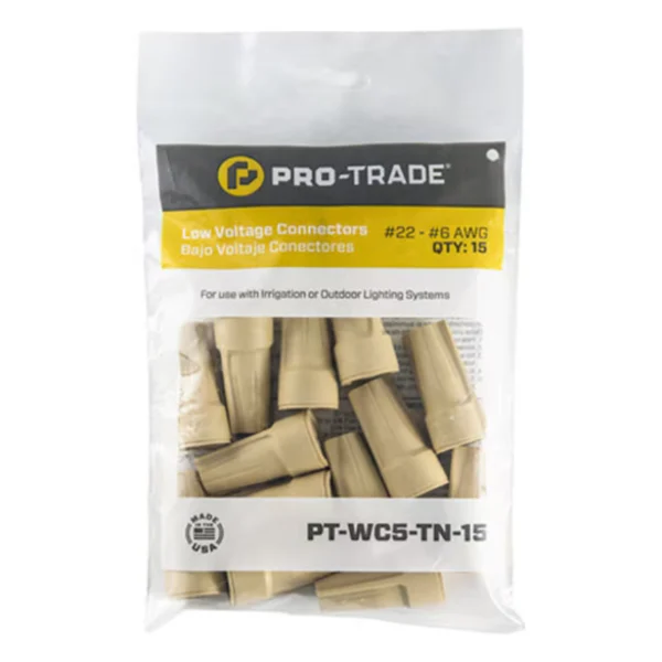 Pro-Trade Tan Wire Connector #22 - #6 AWG 15 PC. Bag (PT-WC5-TN-15)